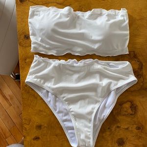 SHEIN High Waisted White Bikini